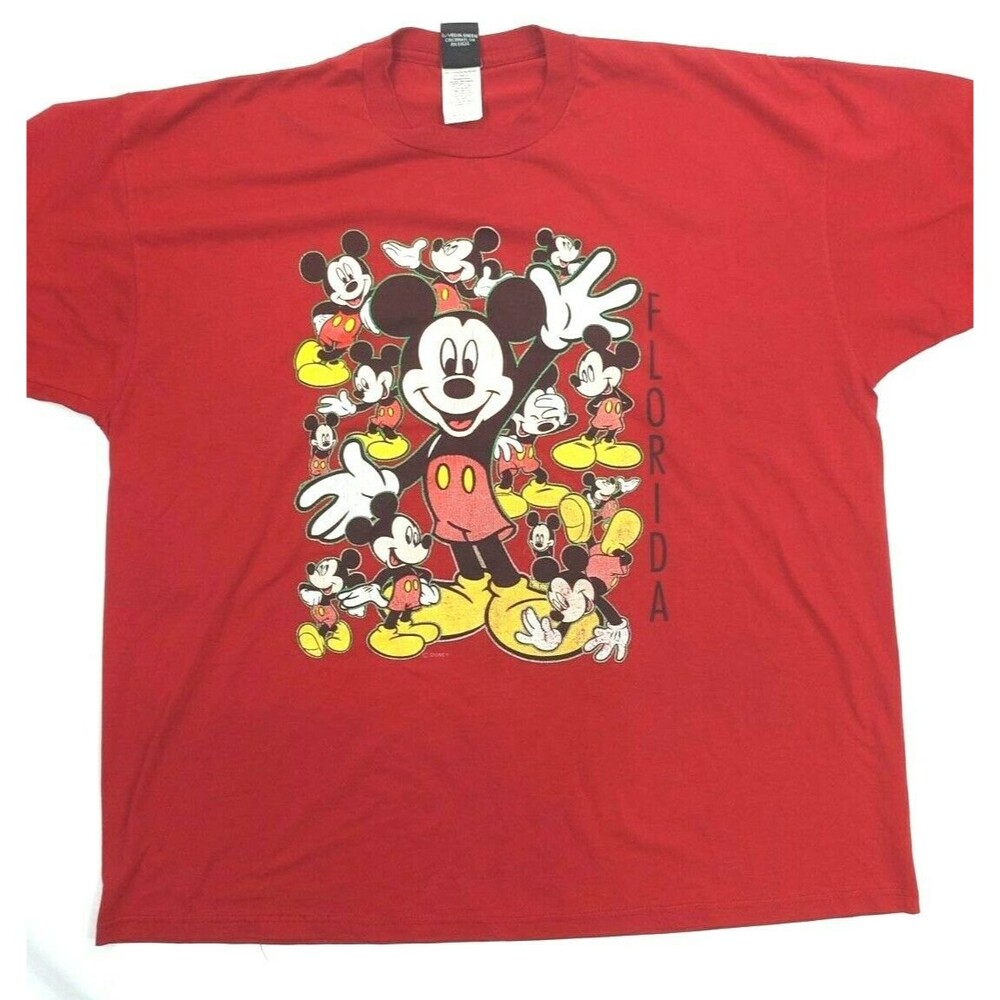 Vintage 90s Disney Mickey Unlimited Velva Sheen Florida Tee XXL Mouse USA Made